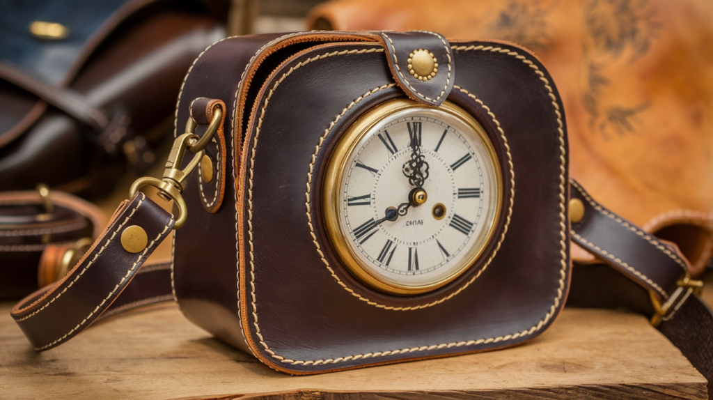 desgranges leather clock bag