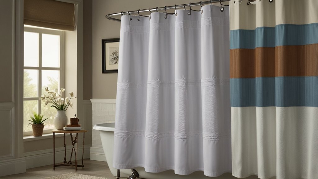 Hookless Dobby Pique Mystery Shower Curtain White Color